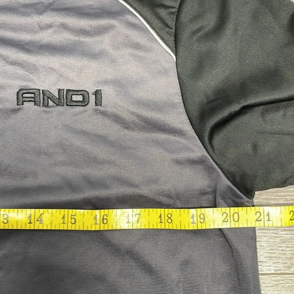 AND1 Basketball Full Zip Jacket Gray Black M - Picture 7 of 16